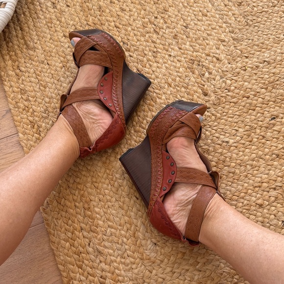 Neiman Marcus Pura López Used High Wedge platform Sexy Hot Dance❤️ Fits 7 to 7.5 - Picture 3 of 11